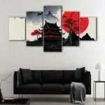 Japan Red Moon canvas art - Image 4