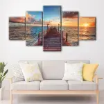 Sea Pier Sunset canvas art