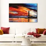Lighthouse Sunset Giclee canvas art - Image 2