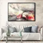 Grey & Red Lines canvas art