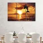 Dolphin Sunset canvas art - Image 3