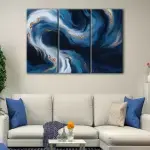 Blue And Gold Waves canvas art - Image 3