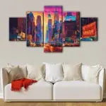 Cyberpunk New York canvas art