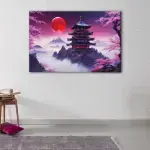 Red Moon Temple canvas art - Image 2