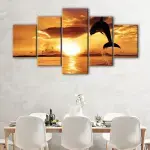 Dolphin Sunset canvas art - Image 4