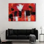 Red Abstract canvas art - Image 2