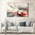 Grey & Red Lines canvas art - Image 2