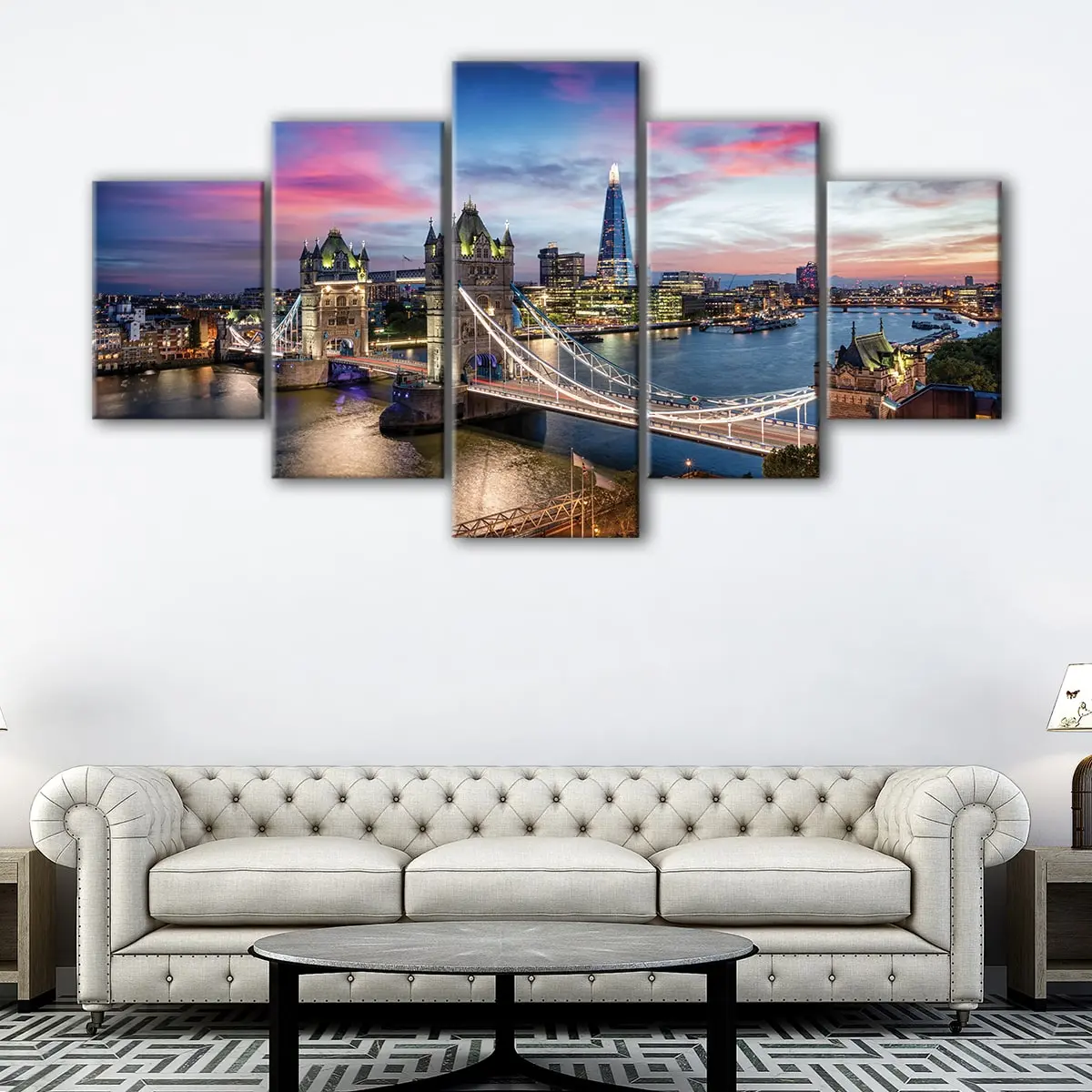 663c31ae-5-panels-tower-bridge-view-canvas-art Tower Bridge View canvas art - Image 1
