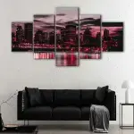 Chicago Red Skyline canvas art