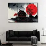 Japan Red Moon canvas art - Image 3