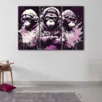 Funky 3 Wise Monkeys canvas art