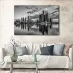 Detroit Black & White Skyline canvas art - Image 2