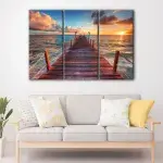 Sea Pier Sunset canvas art - Image 3