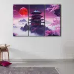 Red Moon Temple canvas art - Image 3