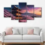 Cherry Blossom Temple canvas art