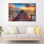 Sea Pier Sunset canvas art - Image 2