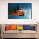 Orange and Blue Landscape canvas art - Image 2