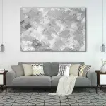 Grey Brush Strokes canvas art - Image 2