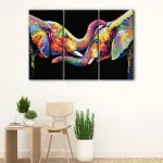 Rainbow Elephants canvas art - Image 3