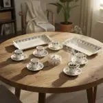 Amazigh | Traditional Pottery Coffee Set for 6 People – 15 Pieces - Image 5