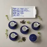 Blue Wrought Iron Pottery Dinnerware Set 22-Piece - Image 8