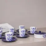 Blue Wrought Iron Pottery Dinnerware Set 22-Piece - Image 2
