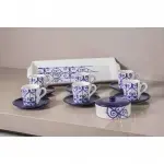 Blue Wrought Iron Pottery Dinnerware Set 22-Piece