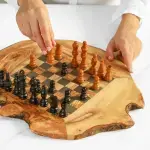 Carved for Great Minds Olive Wood Chess Set - Image 4