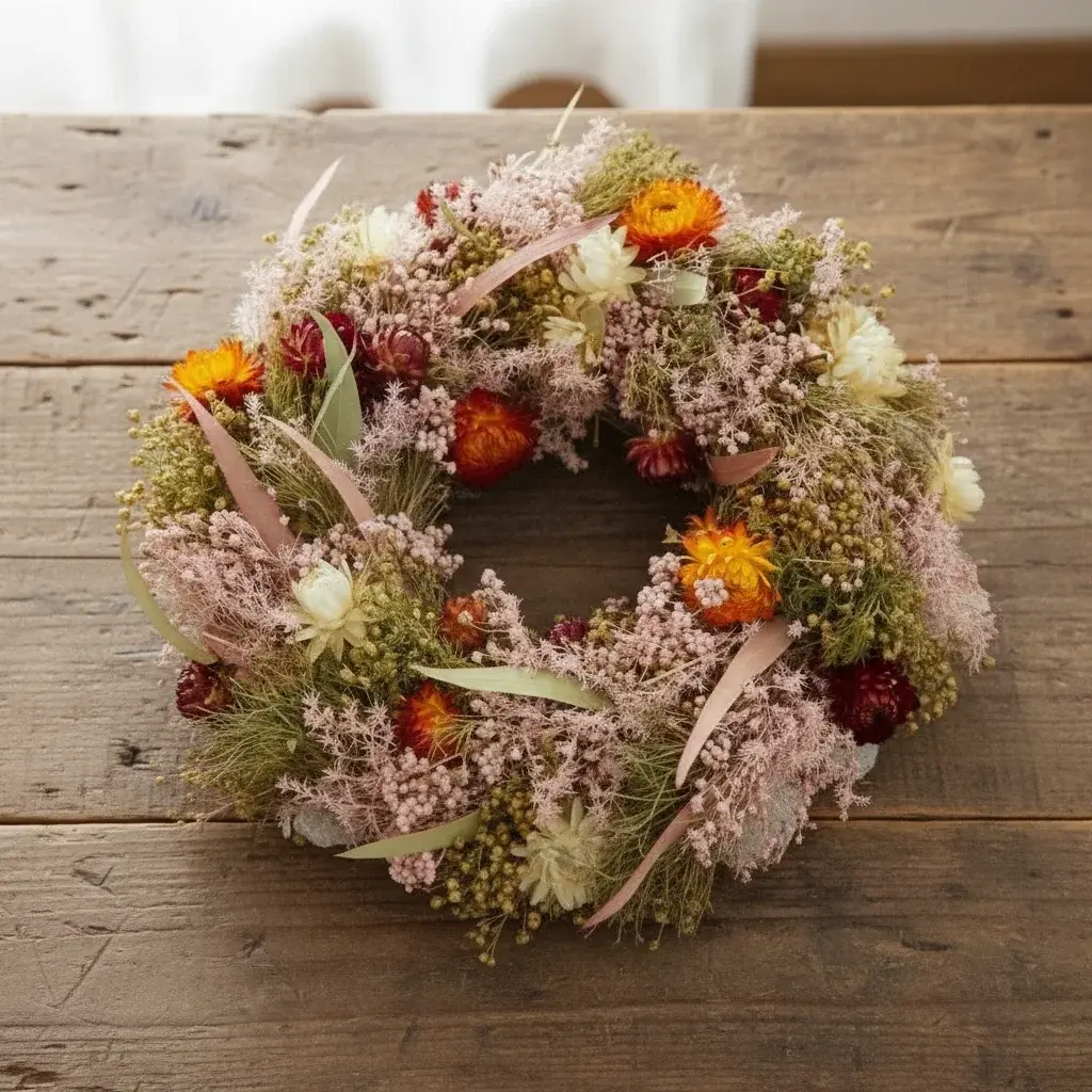 Dried Flower Wreath - Multi Color - Image 5