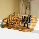 Handmade Olive Wood Chess Board - Image 4