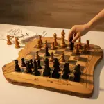 Handmade Olive Wood Chess Board - Image 14