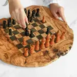 Handmade Olive Wood Chess Board - Image 9