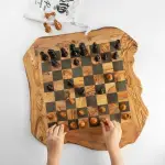 Handmade Olive Wood Chess Board - Image 5