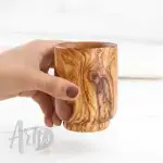 Handmade Olive Wood Drinking Cup - Image 2