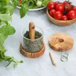 Handmade Olive Wood Mint Grinder - Image 2