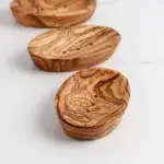Handmade Olive Wood Oval Soap Dish - Image 3