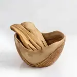 Large Rustic Wooden Salad Bowl Handmade from Olive Wood - Image 6