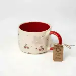 White and Red Mug – Cherry Blossoms - Image 4