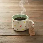 White and Green Mug – Little Hearts - Image 4