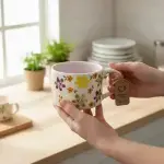 Mug White Violet – Flowers Colorful - Image 7