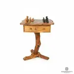 Olive Wood Chess Table with Drawers - Image 7