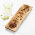 Olive Wood Divided Serving Dish