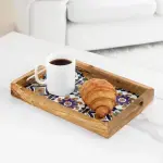 Olive Wood Rectangular Tray with Ceramic - Image 3