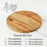 Olive Wood Round Serving Board - Image 5