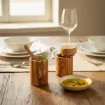 Olive Wood Salt Cellar Set with Lid - Image 10
