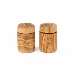 Olive Wood Salt Cellar Set with Lid - Image 8