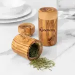 Olive Wood Salt Cellar Set with Lid - Image 5