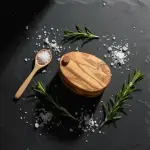 Olive Wood Salt Cellar with Lid - Image 12