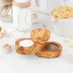 Olive Wood Salt Cellar with Lid - Image 5