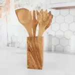 Olive Wood Utensil Holder - Image 12